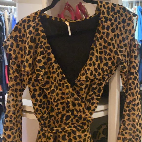 Free People Cheetah print wrap dress. - Picture 2 of 3